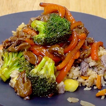 Image of Plum-Teriyaki Beef with Fried Rice Recipe.