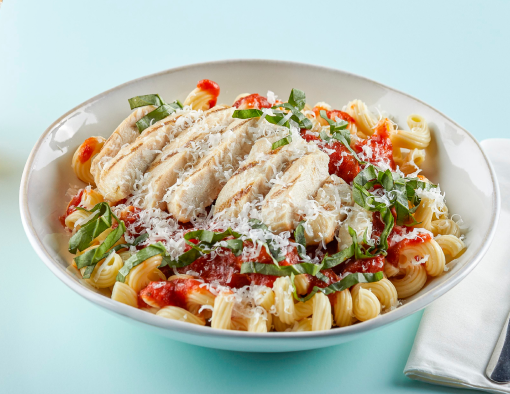 Chicken cavatappi with marinara sauce