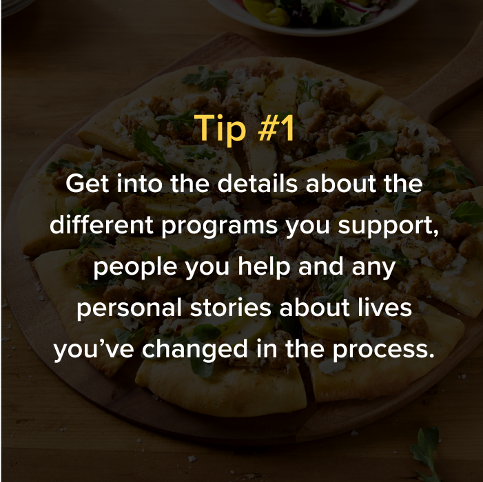 Tip one about getting into details about programs you support