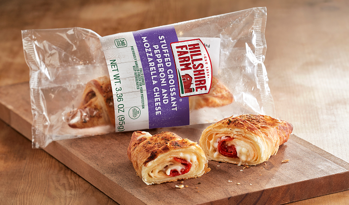 Hillshire Farm® Stuffed Croissant Pepperoni & Mozzarella Cheese product on cutting board
