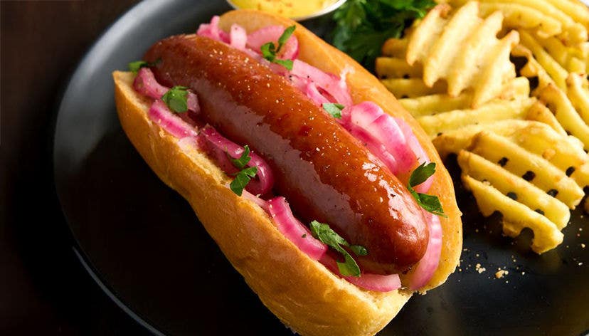 Hot Dog with a side of fries