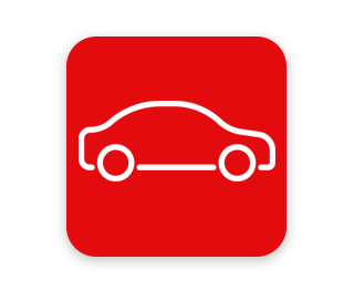 Car icon with a red background