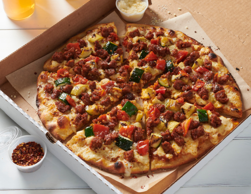 Chorizo Breakfast Flatbread featuring Hillshire Farm® All Natural* Pork Chorizo Crumbles
