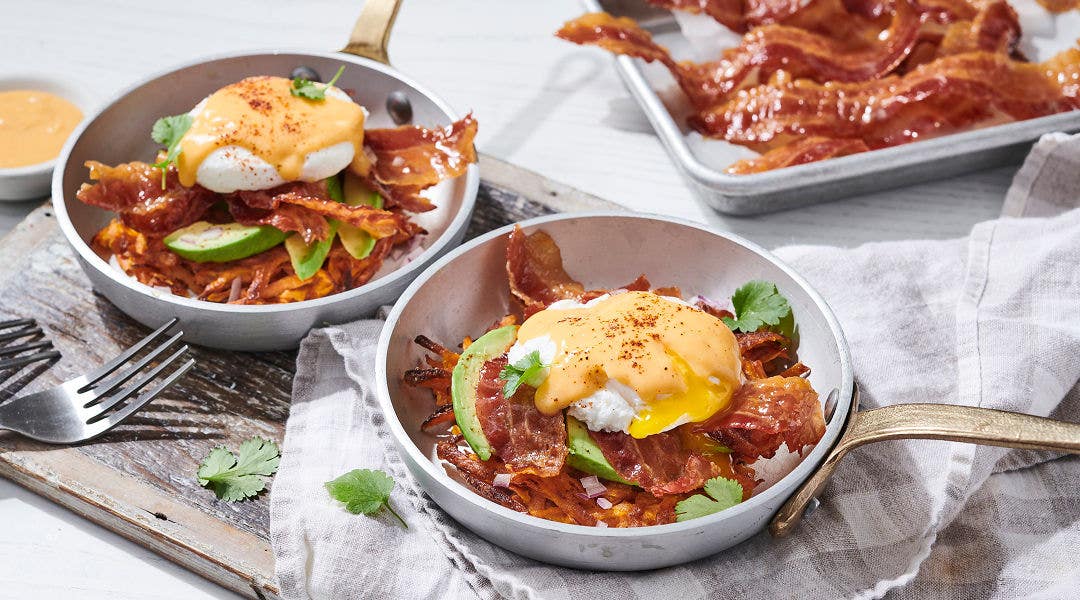 smokey sweet potato eggs benedict 