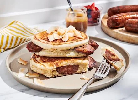 Mango Jalapeño Sausage Stuffed Pancakes Recipe