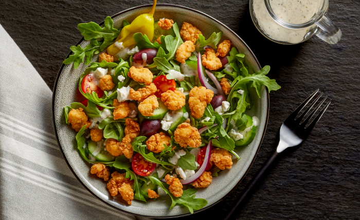 Mediterranean crispy chicken salad