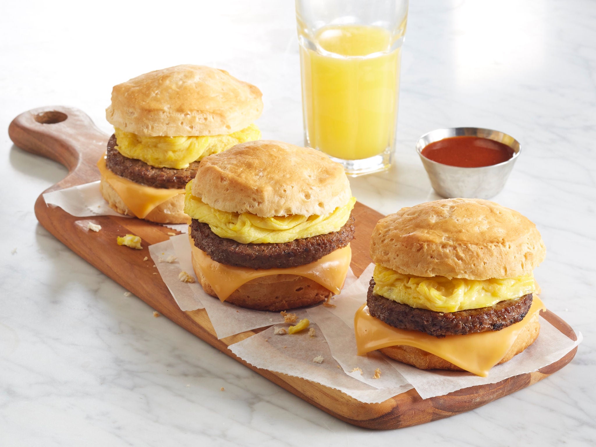Plant Based Breakfast Sausage Egg and Cheese Biscuit Sandwich Recipe