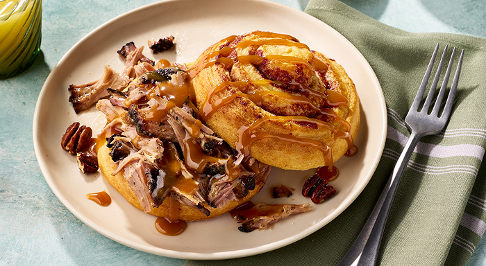 on-trend plated protein menu offering in dining setting