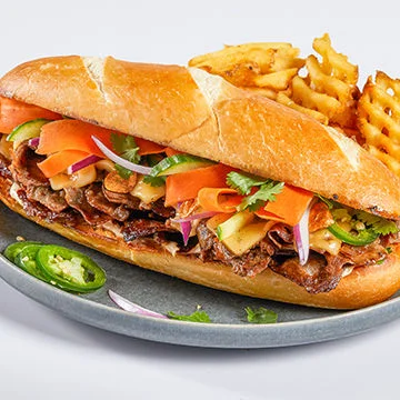 Thai BBQ-Inspired Cheesesteak sandwich