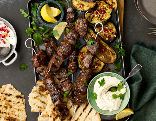 Grilled Beef Steak Tip Kebabs