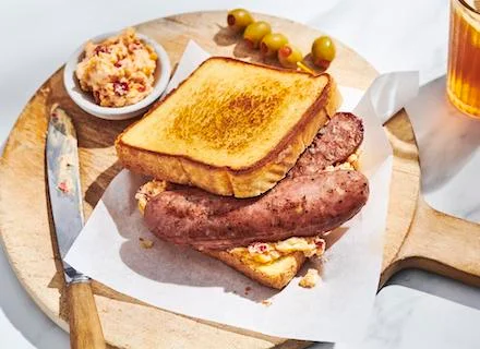 Grilled Pimento Cheese & Apple Chicken Sausage Sandwich Recipe