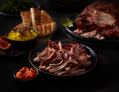 pork shoulder pulled apart on a plate