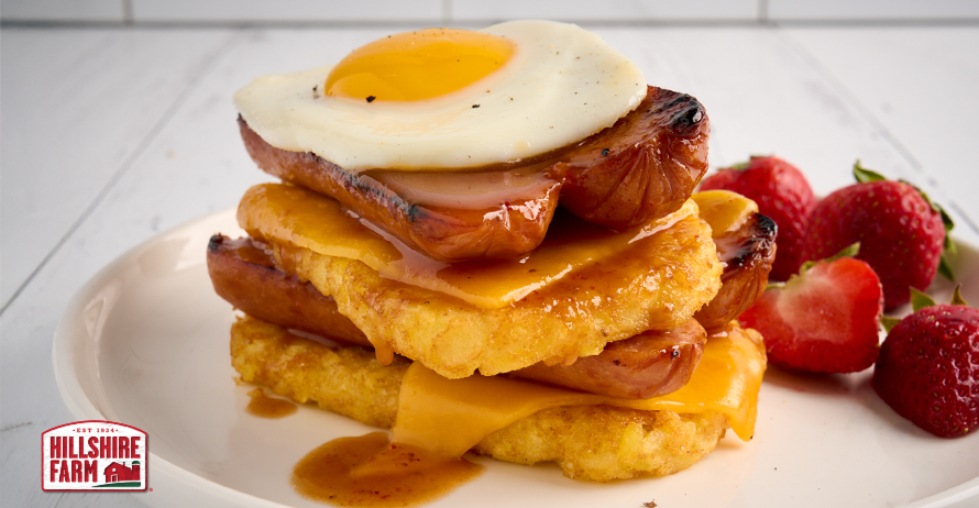 Hashbrown sausage link stacker