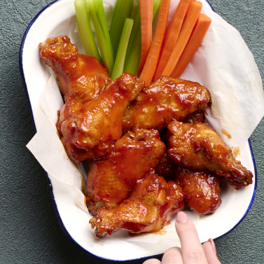 Tyson Red Label® Fully Cooked Oven Roasted Starch Coated Bone-In Wing Sections, Jumbo 