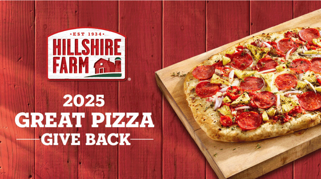 2024 Great Pizza Give Back Pepperoni pizza on a wooden plate