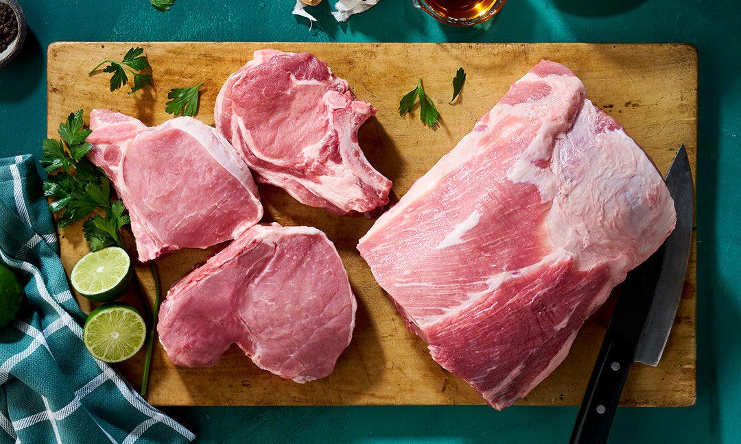 Pork Loin Primal on cutting board
