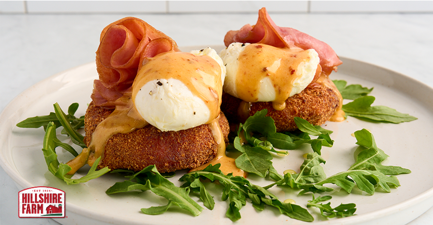 Crispy risotto benedict 
