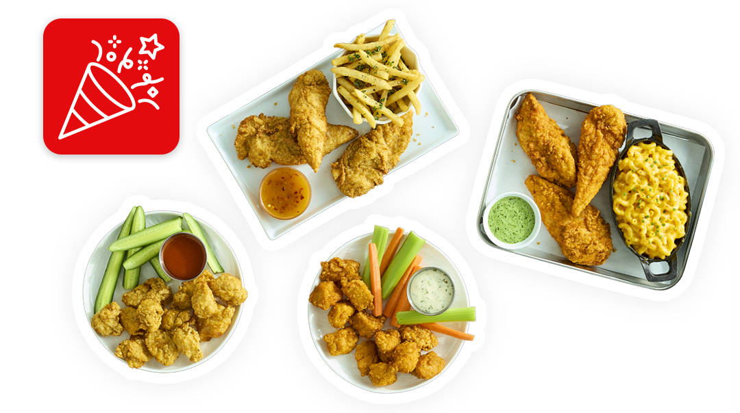 An overhead shot of the various Tyson Honey Stung products in different applications