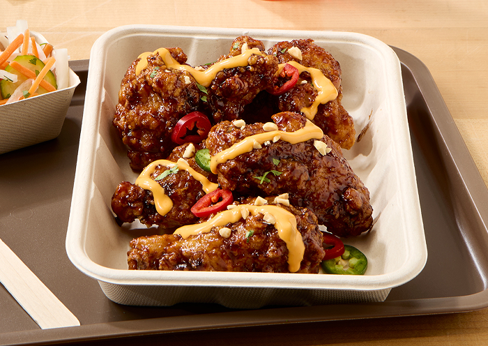 Tyson® Mini Chicken Bites atop mini waffles