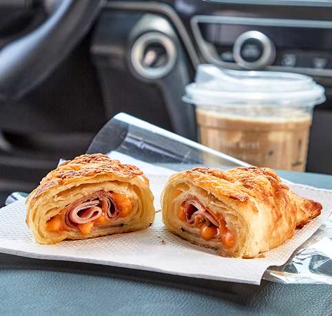 Ham and Cheese stuffed croissant