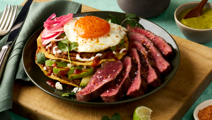Sunrise Steak Tostada Stacker