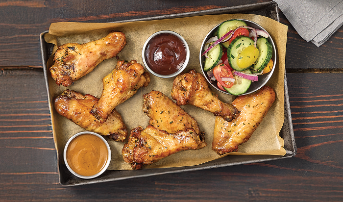 Tyson® Pitmaster All Natural* Fully Cooked Unbreaded Naturally Smoked Bone-In Chicken Wing Sections, Jumbo