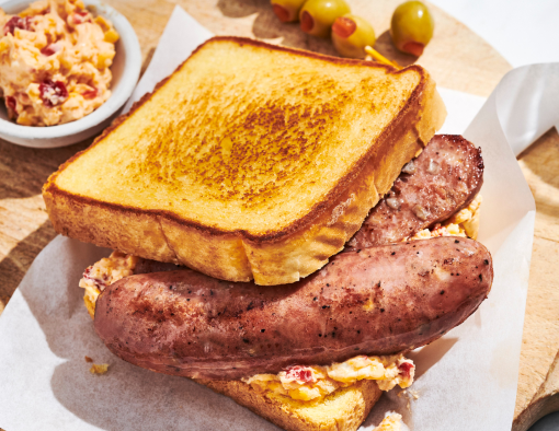 Grilled Pimento Cheese Sausage Sandwich