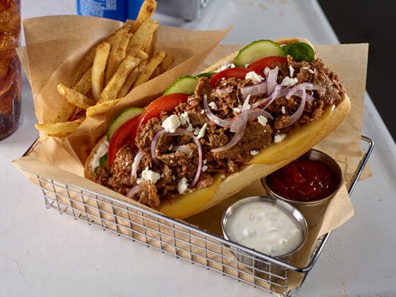 Image of greek cheesesteak gyro.