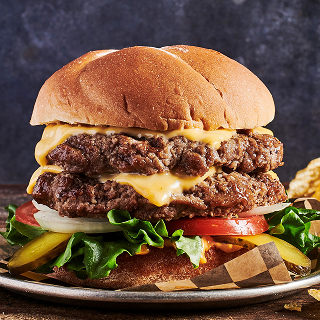 Double Cheeseburger on a plate