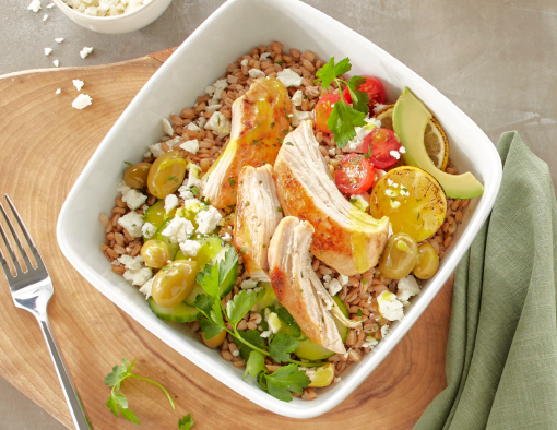 Mediterranean Chicken & Farro Bowl Recipe