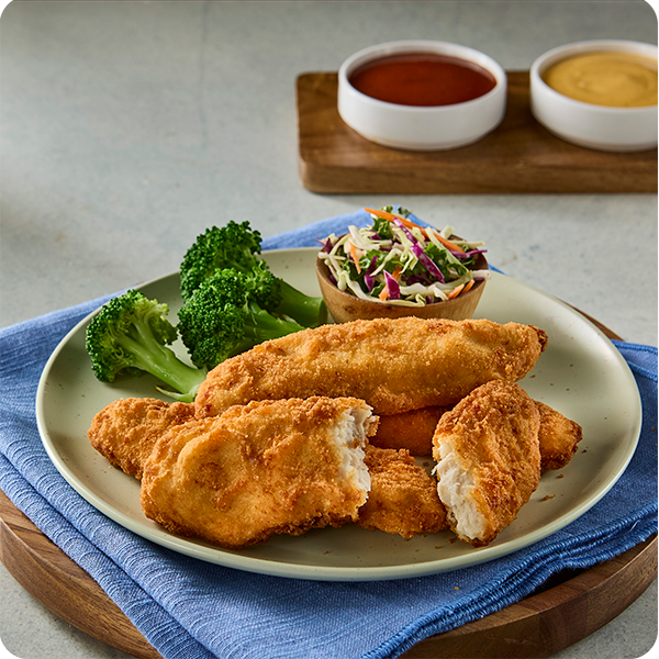 Fully Cooked Golden Crispy Select Cut Chicken Tender Fritters