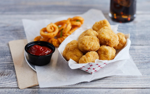 Golden crispy chicken breast fritters