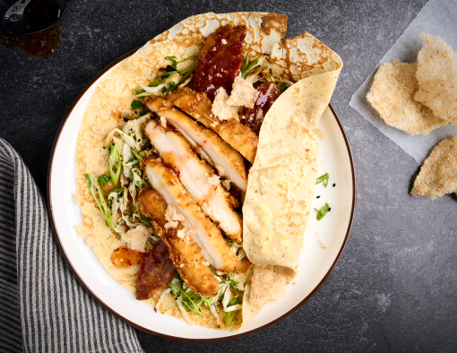 Asian Crispy Chicken Bacon Crepe