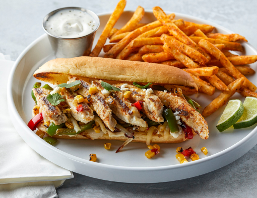 Fajita Chicken Cheesesteak Sandwich