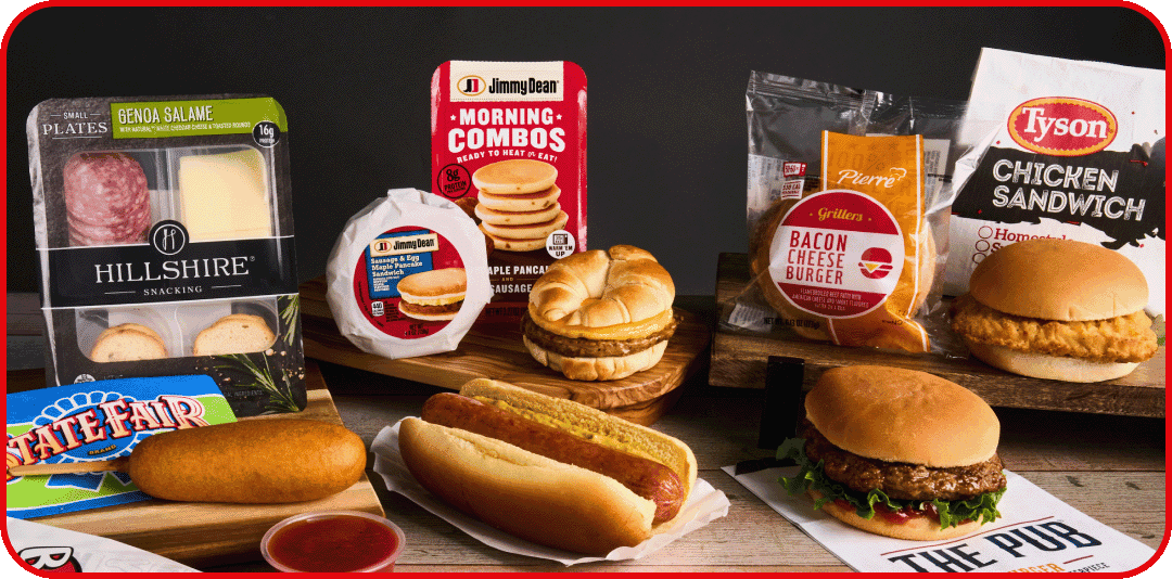 assorted C-store products from Hillshire Farm® brand, State Fair®, Jimmy Dean® brand and Pierre®