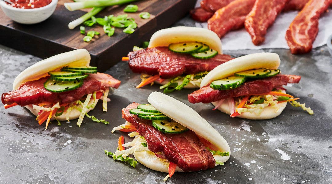 Bacon inside of a boa bun