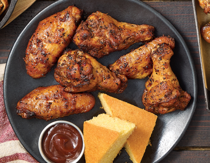 Unbreaded Naturally Smoked Sweet Heat Dry Rub Bone-In Chicken Wing Sections