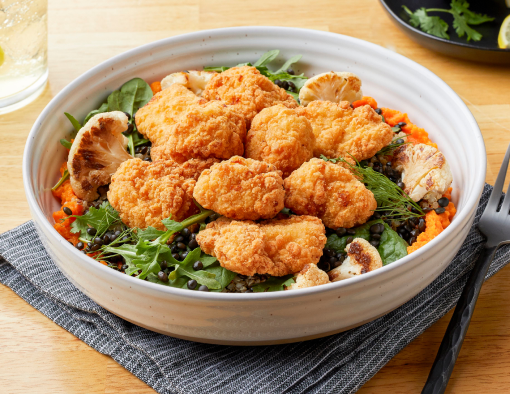 Crispy Chicken Lentil Bowl Recipe