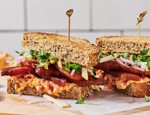 Steak Cut Bacon Sandwich with Pimento Cheese