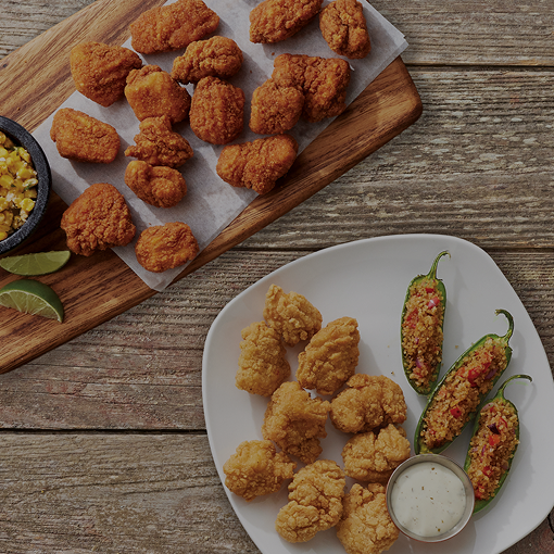 chicken breast chunks with sides