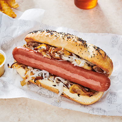 dinner sausage with mustard