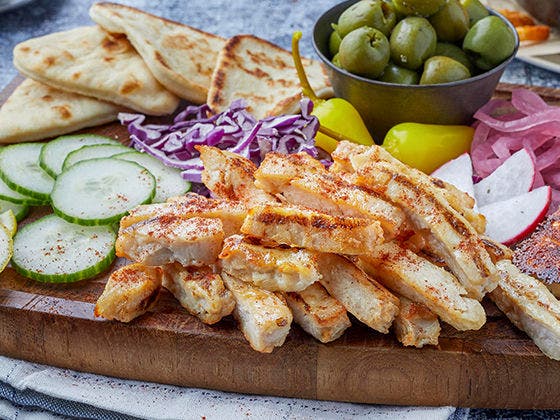 Chicken Gyro Board featuring Tyson Red Label® Grilled Chicken Breast Strips