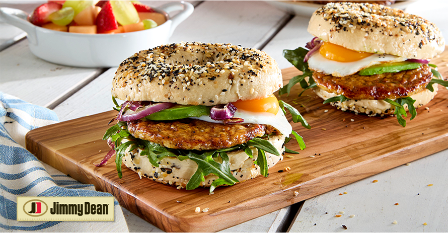 Everything Bagel sausage sandwich