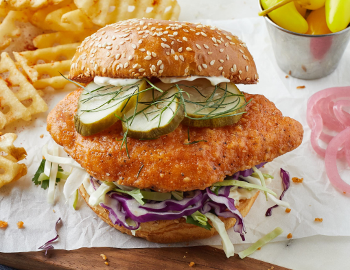 Hot & Spicy Chicken Sandwich with a side fries