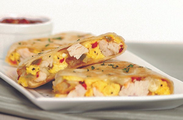 Breakfast Quesadilla With Diced Chicken Recipe