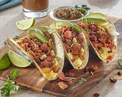 Chorizo & Bacon Breakfast Tacos Recipe