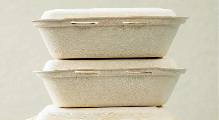 tack of foodservice orders in delivery packaging