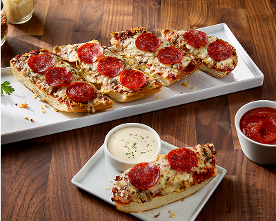 Breadsticks, garlic knots and cheesy bread
