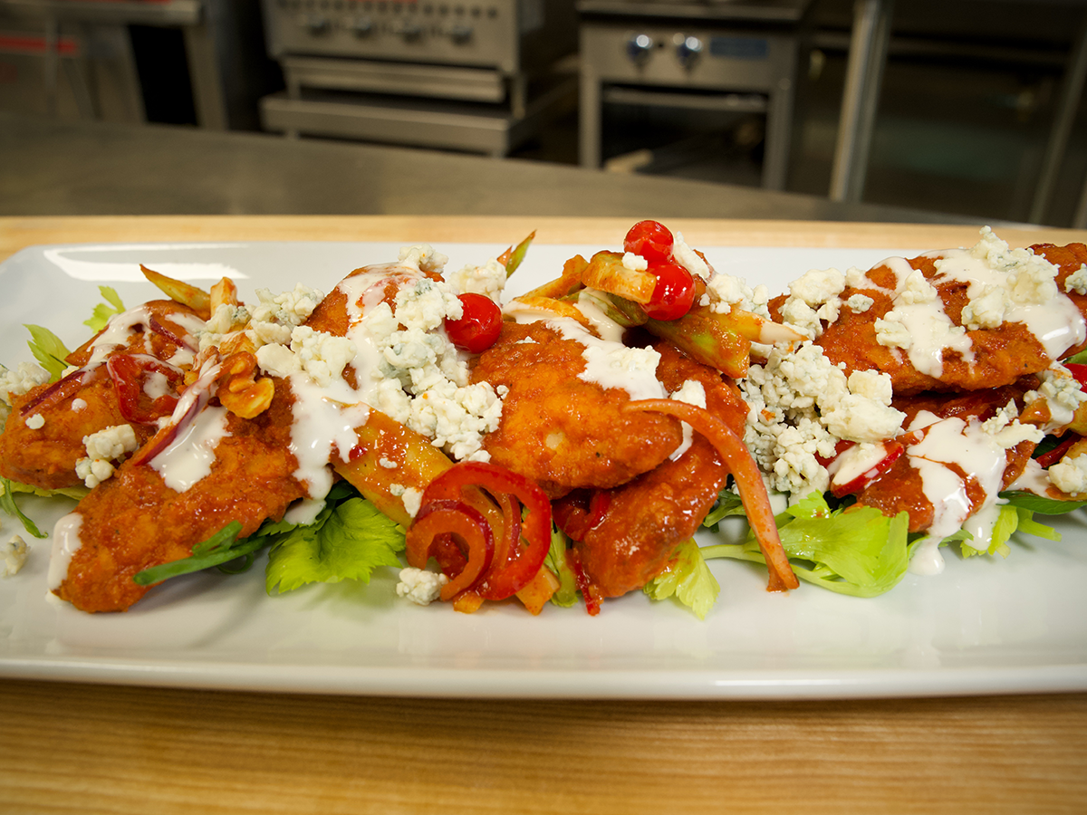 How to make a peppery Buffalo Tender Platter featuring Tyson Red Label® Chicken Tenders.