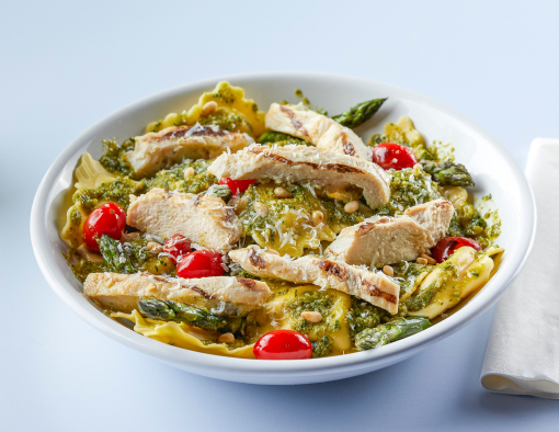 Chicken Ravioli with Pesto featuring Tyson Red Label® Grilled Chicken Breast Strips